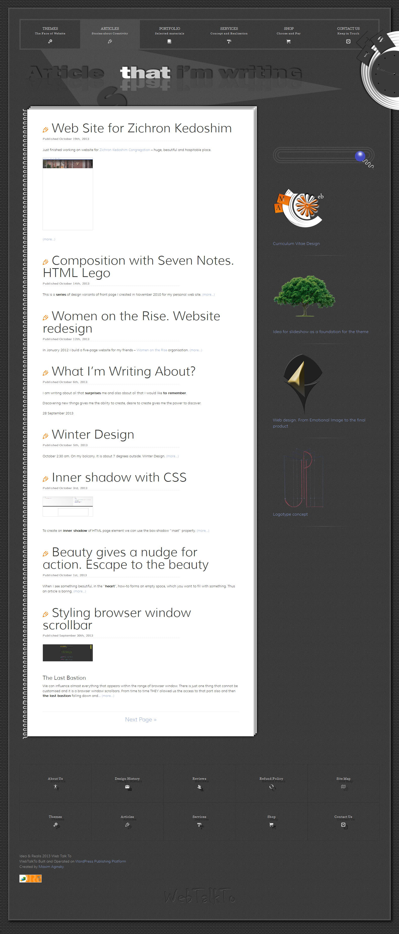 6 Articles page design